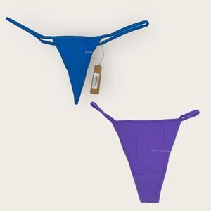 SKIMS Underwear Bundle Fits Everybody Thong | XL Purple Mykonos Blue Plus Size